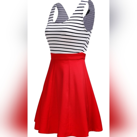 Cute Flirty Striped Skater Dress - Picture 1 of 4